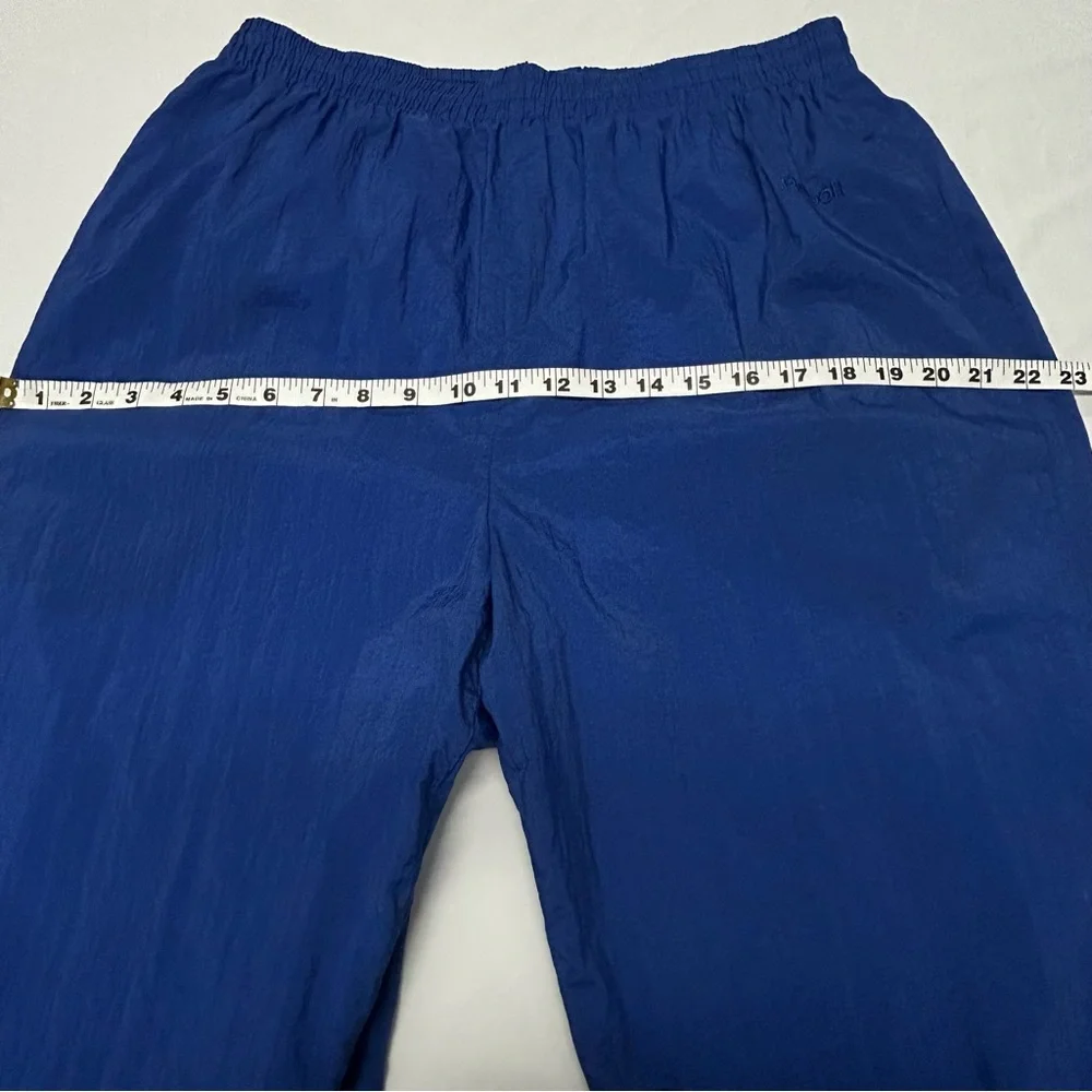 Vntg Reebok Womens Jogger Pants Size L High Rise Tapered Gym 90s Streetwear Blue